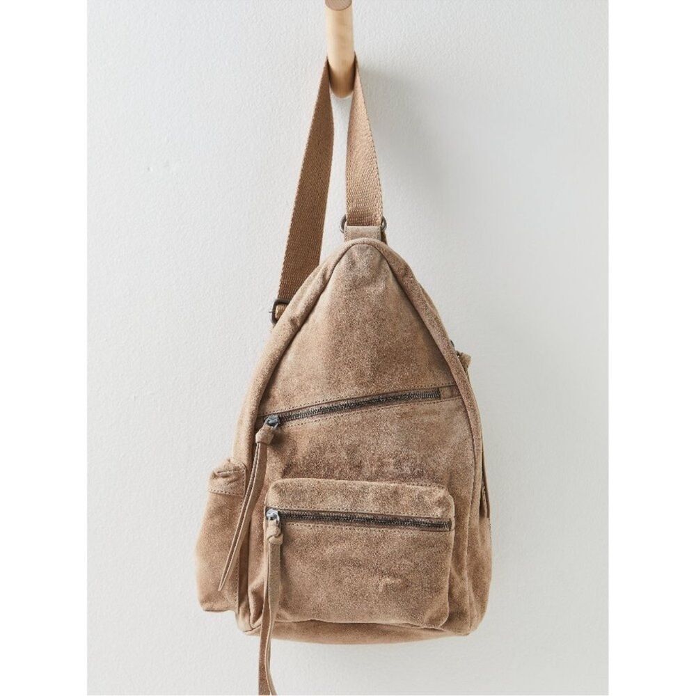 Free People Oxford Tan Suede Sling Bag NWT